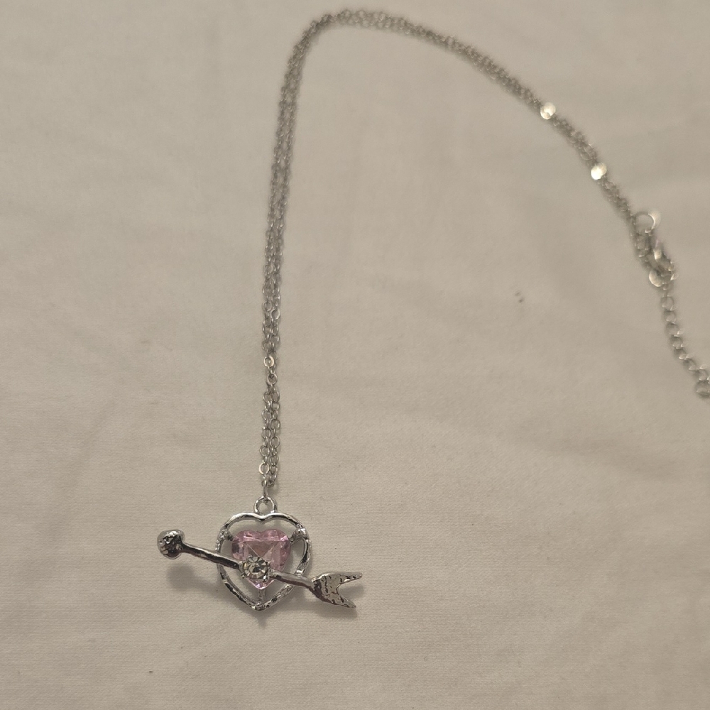 ROMWE Silver Heart Pendant Necklace